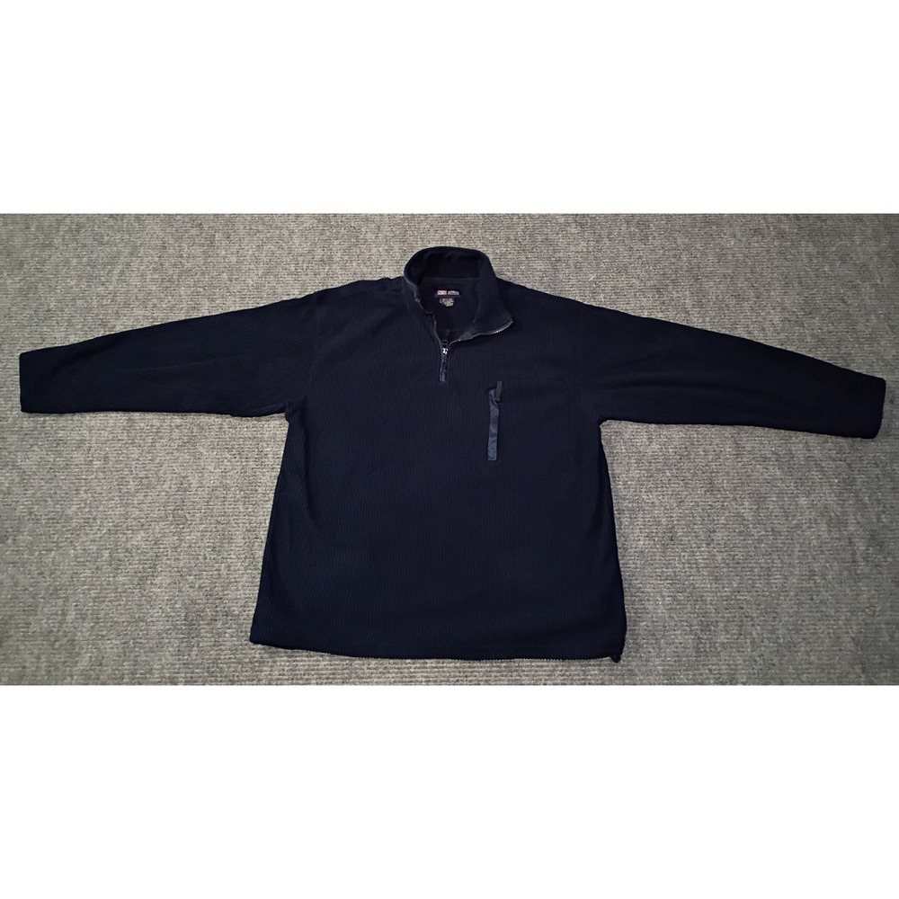 Faded Glory Men's Navy Blue 1/4 Zip Sweater Size Large